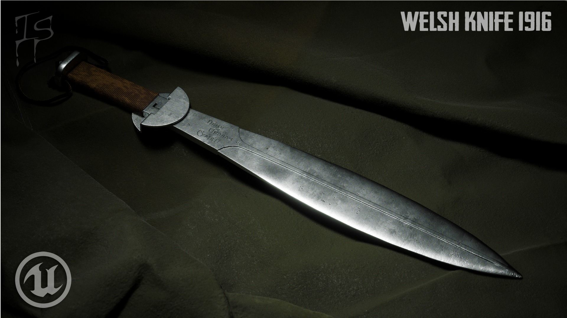 Welsh Knife 1916 Low-poly 3D model_11