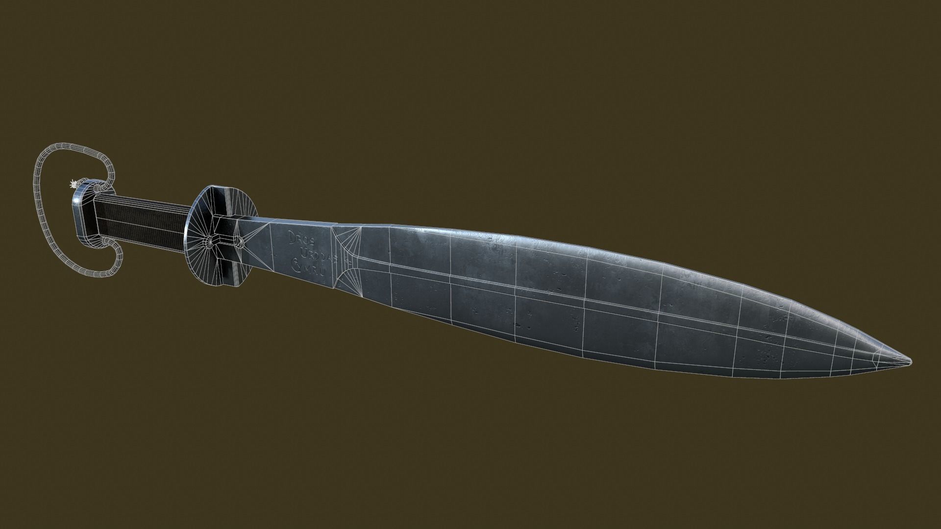 Welsh Knife 1916 Low-poly 3D model_13