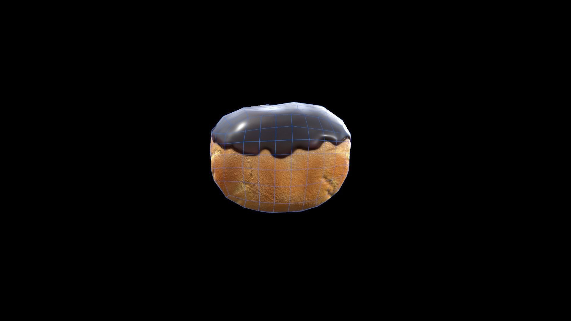 Chocolate Eclair Low-poly 3D model_3