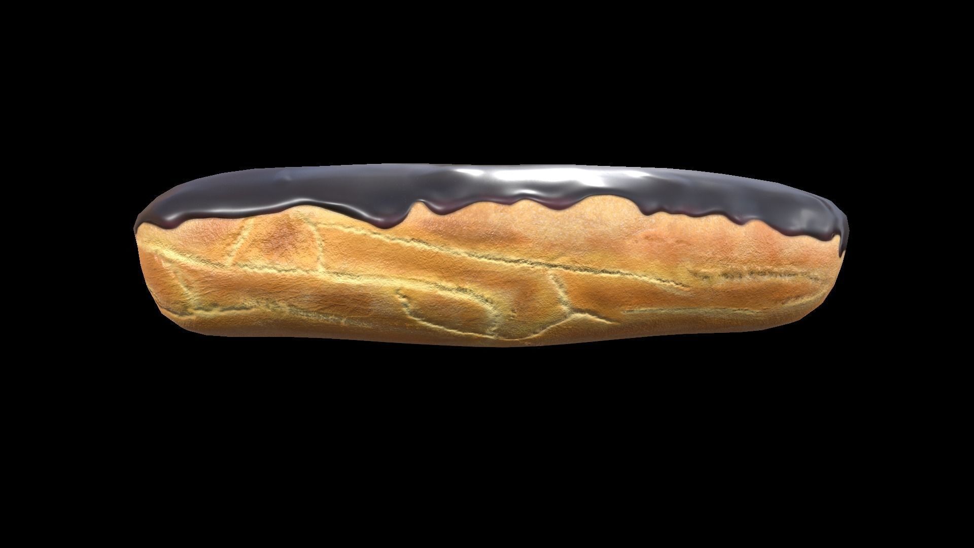 Chocolate Eclair Low-poly 3D model_2