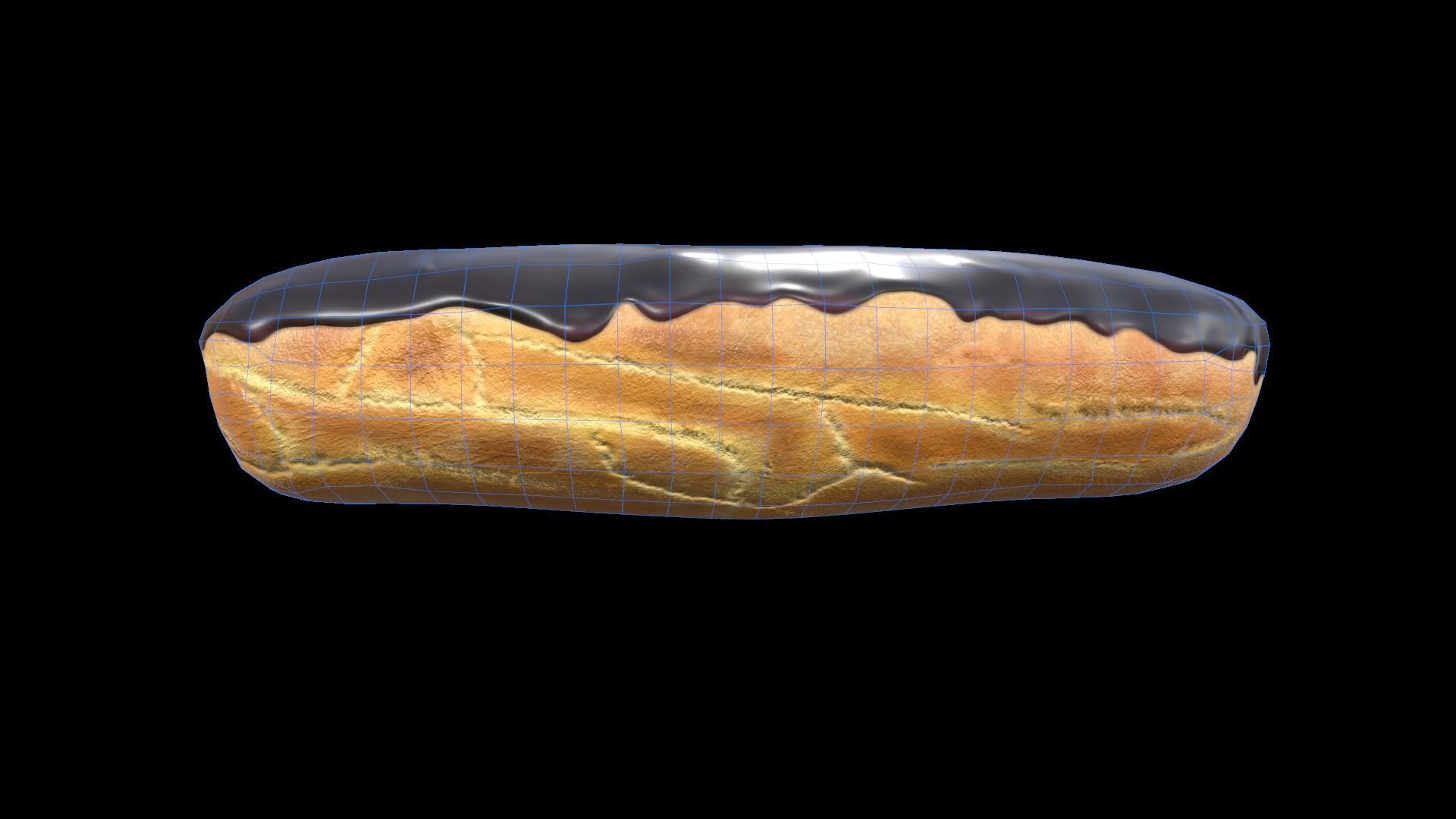 Chocolate Eclair Low-poly 3D model_8