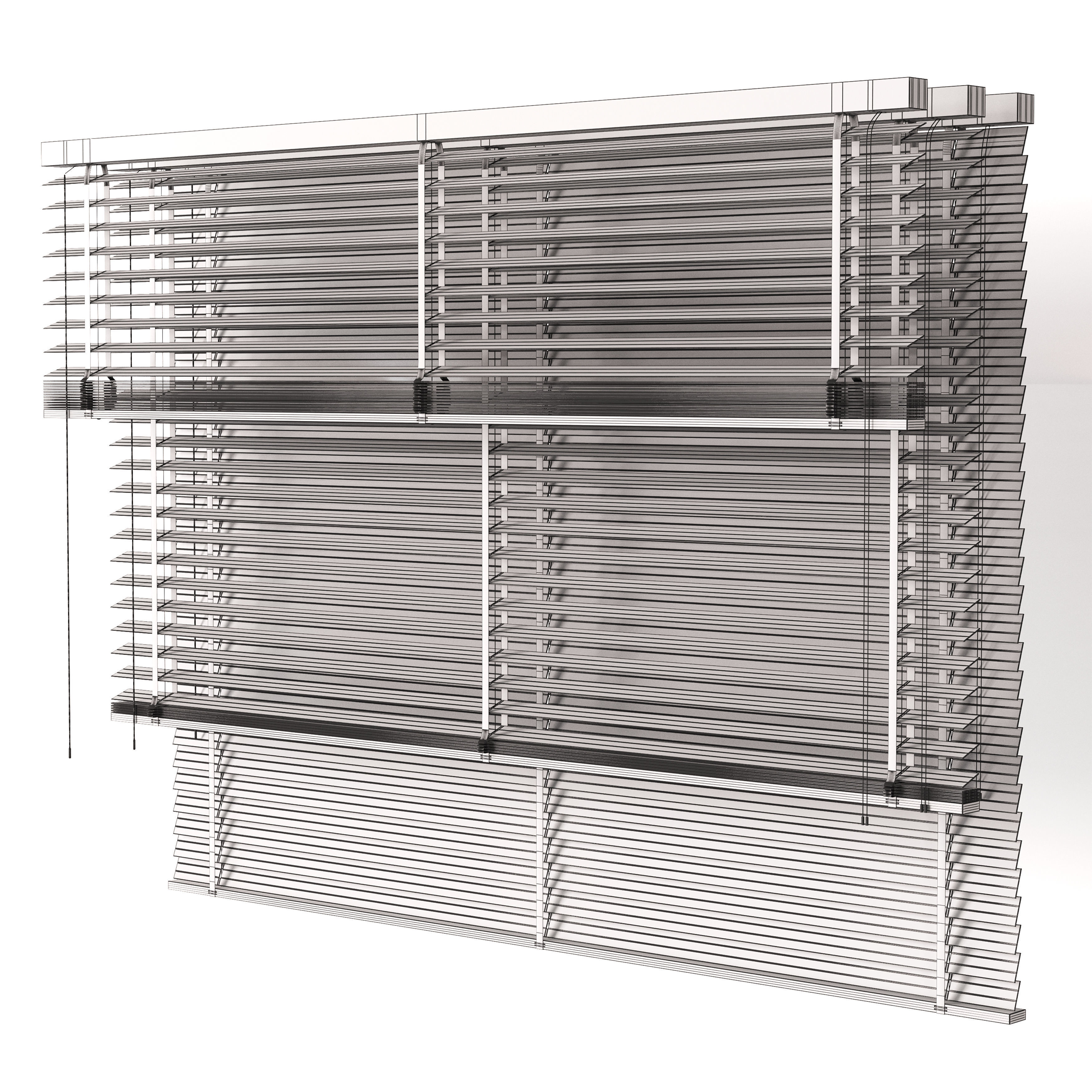 Wooden blinds Set 02 3D model_4
