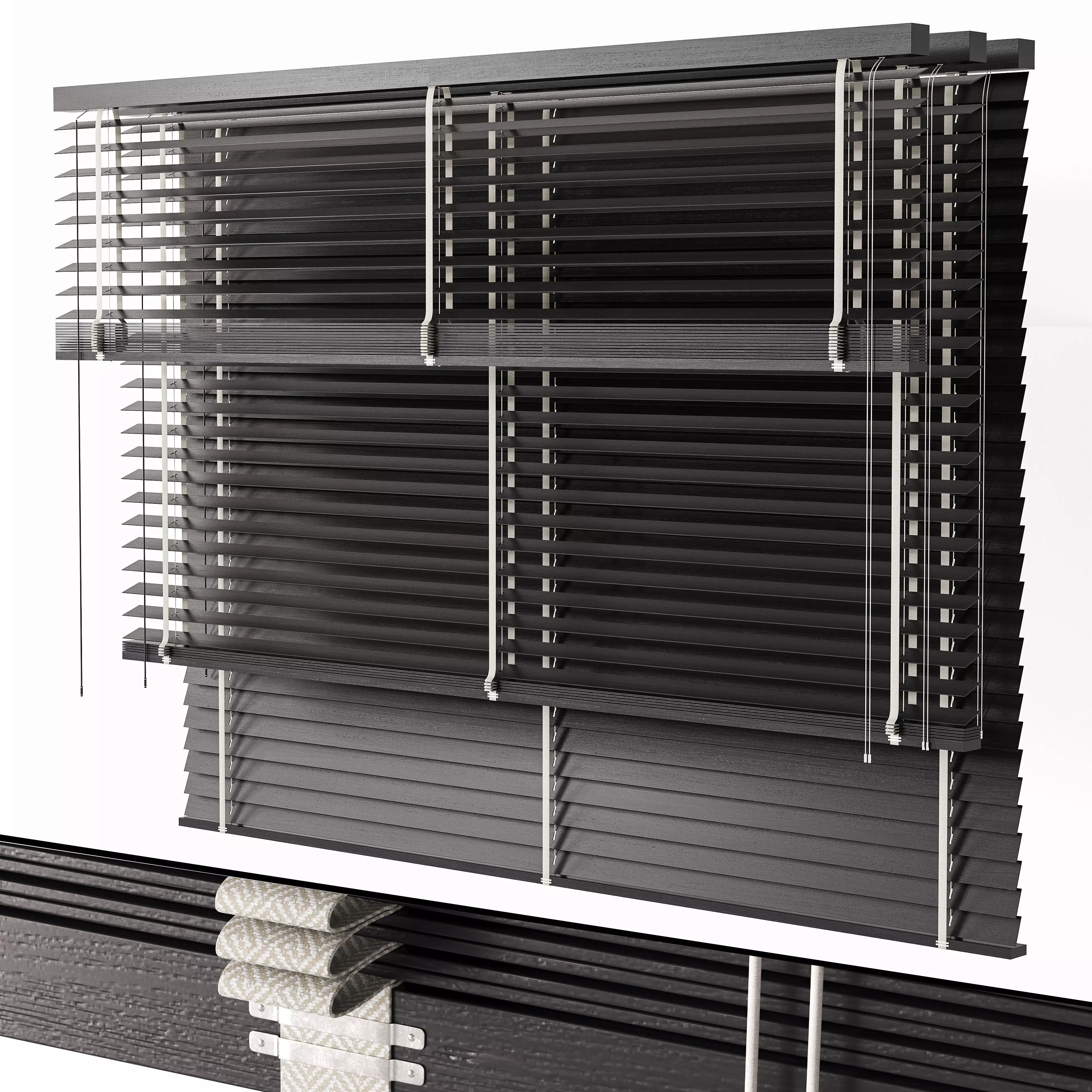 Wooden blinds Set 02 3D model_0