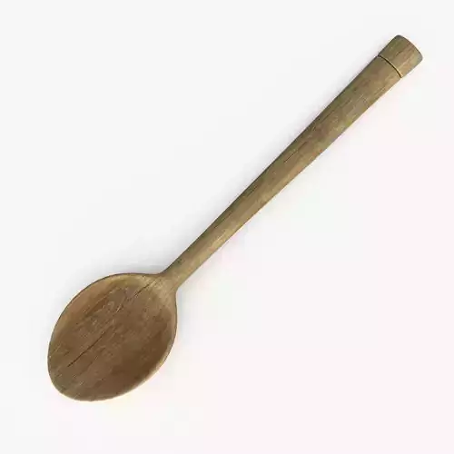 Wood Spoon Low-poly 3D model