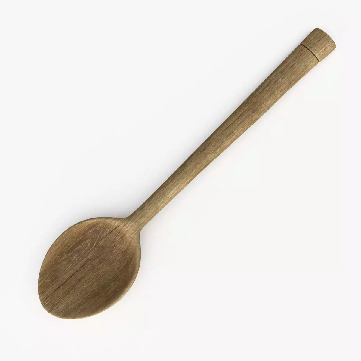 Wood Spoon Low-poly 3D model_0