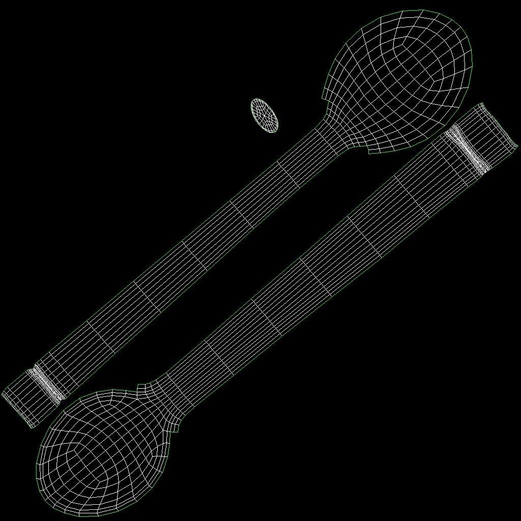 Wood Spoon Low-poly 3D model_19