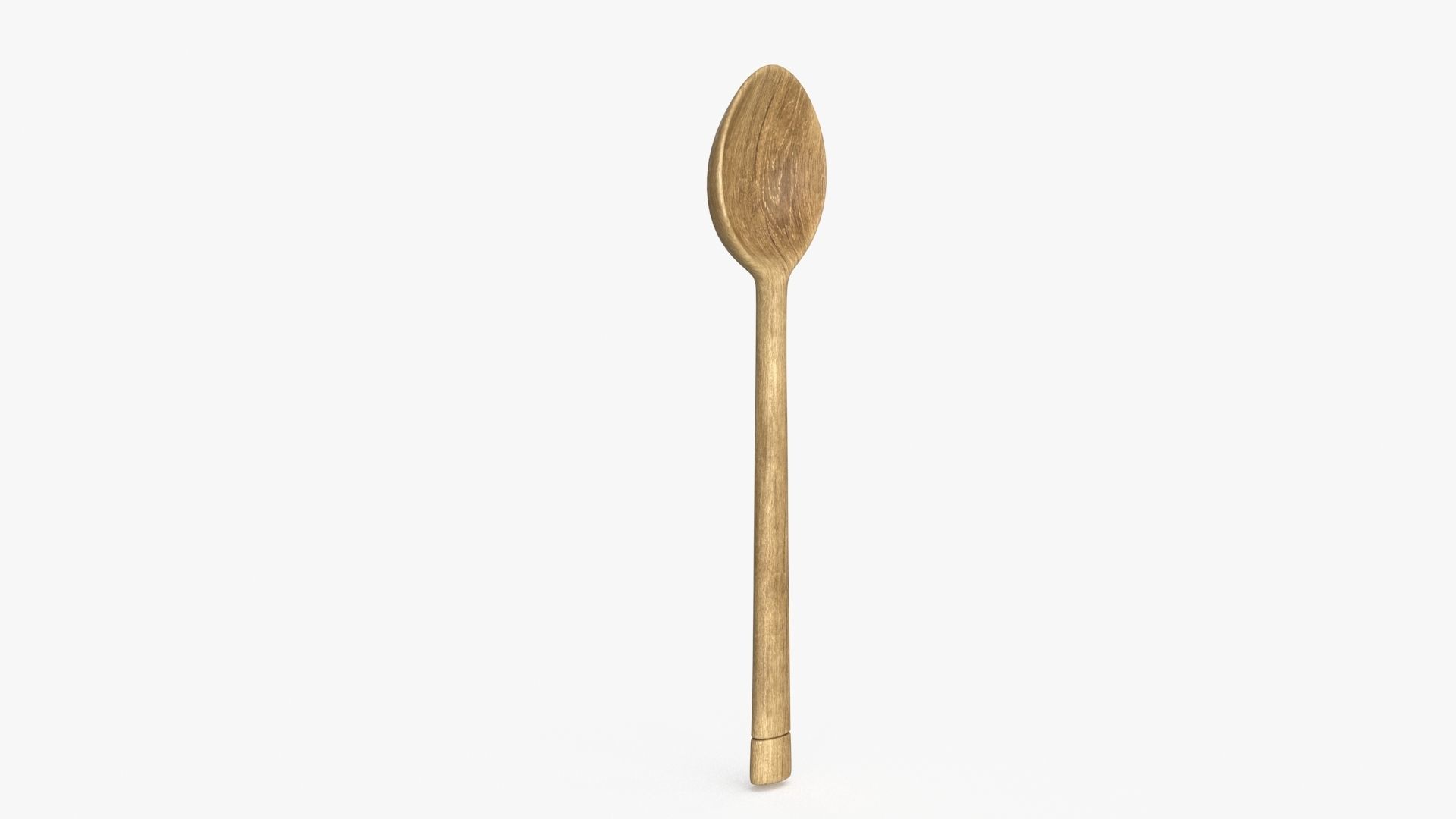 Wood Spoon Low-poly 3D model_5
