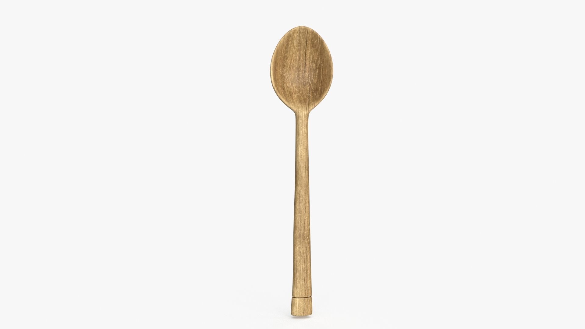 Wood Spoon Low-poly 3D model_4