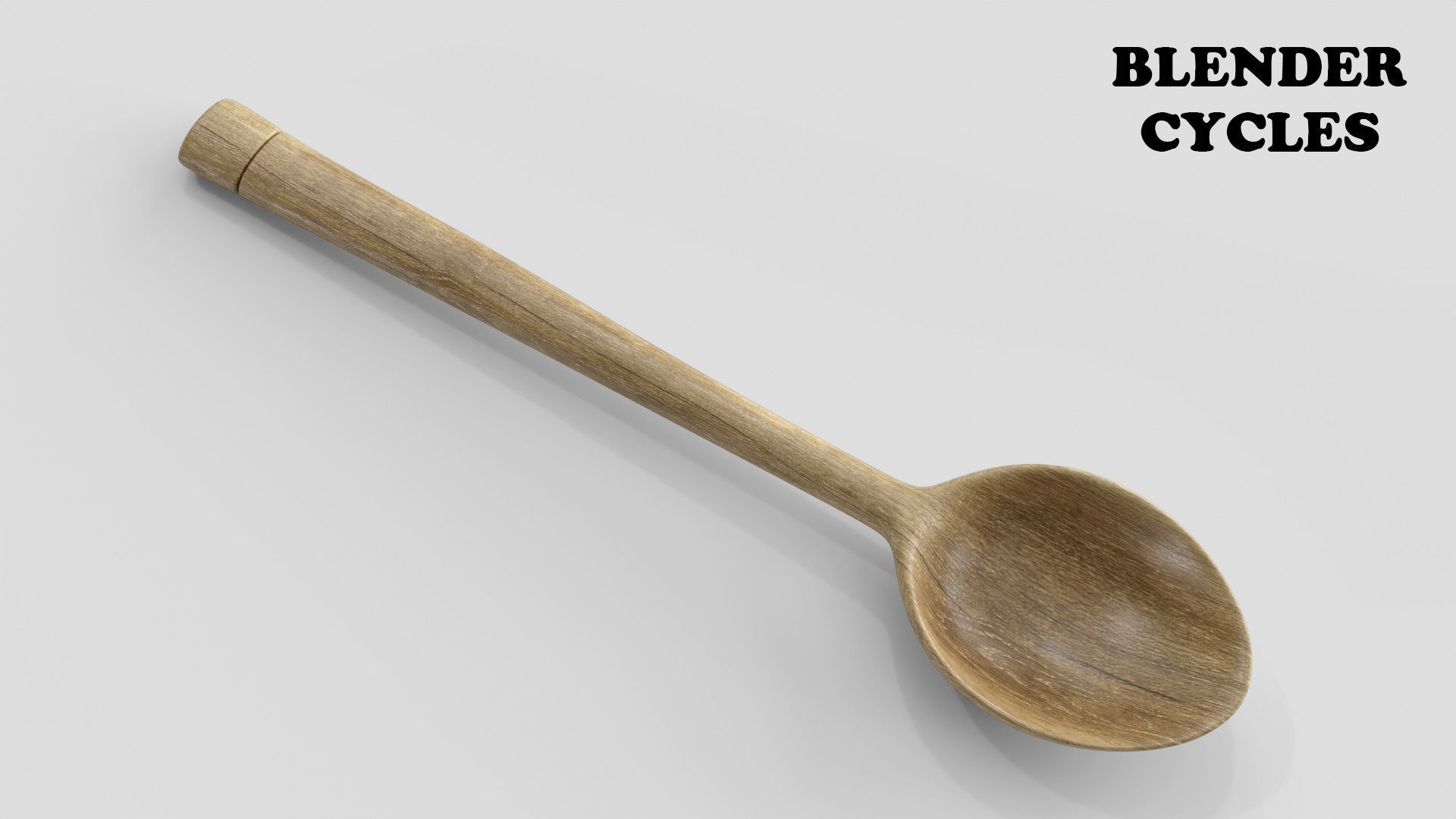 Wood Spoon Low-poly 3D model_17