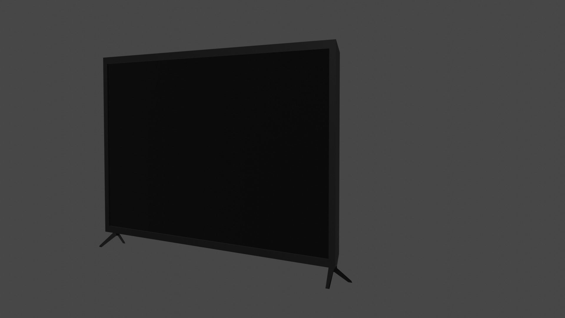 Modern flat screen TV with angled peg stands Model 1 Low-poly 3D model_1