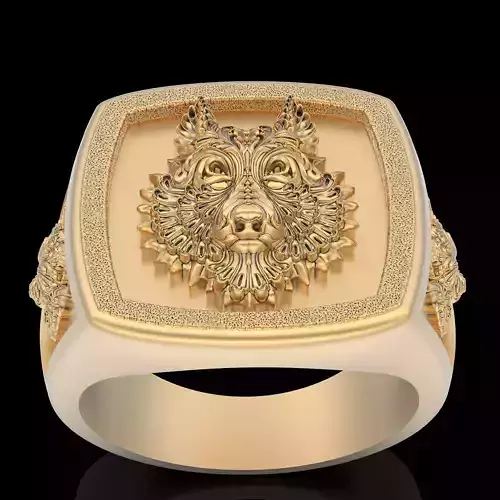 Tiger Wolf ring Animal silver gold printable jewelry