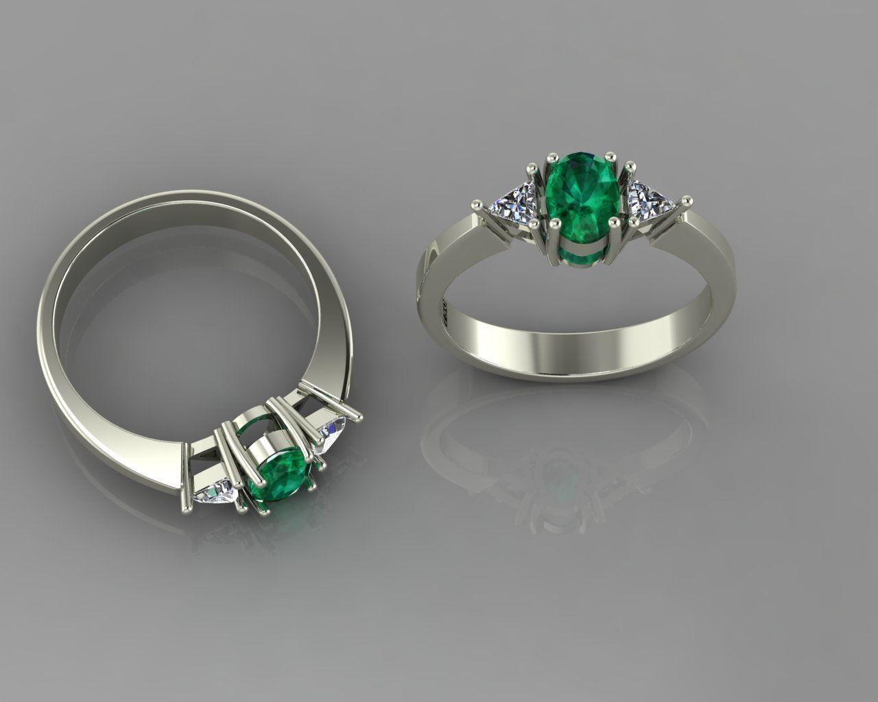 Solitaire ring 3D print model_7