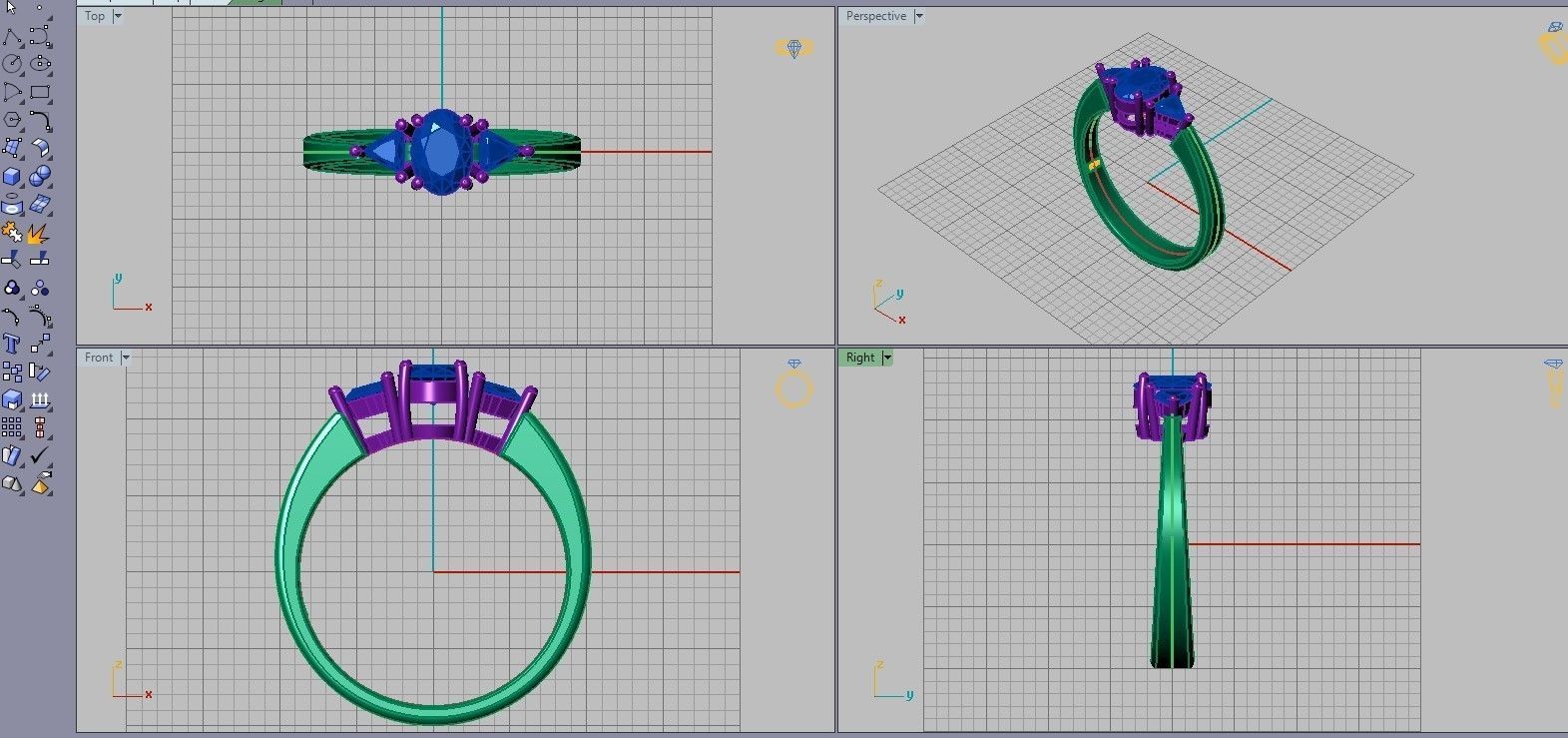 Solitaire ring 3D print model_8