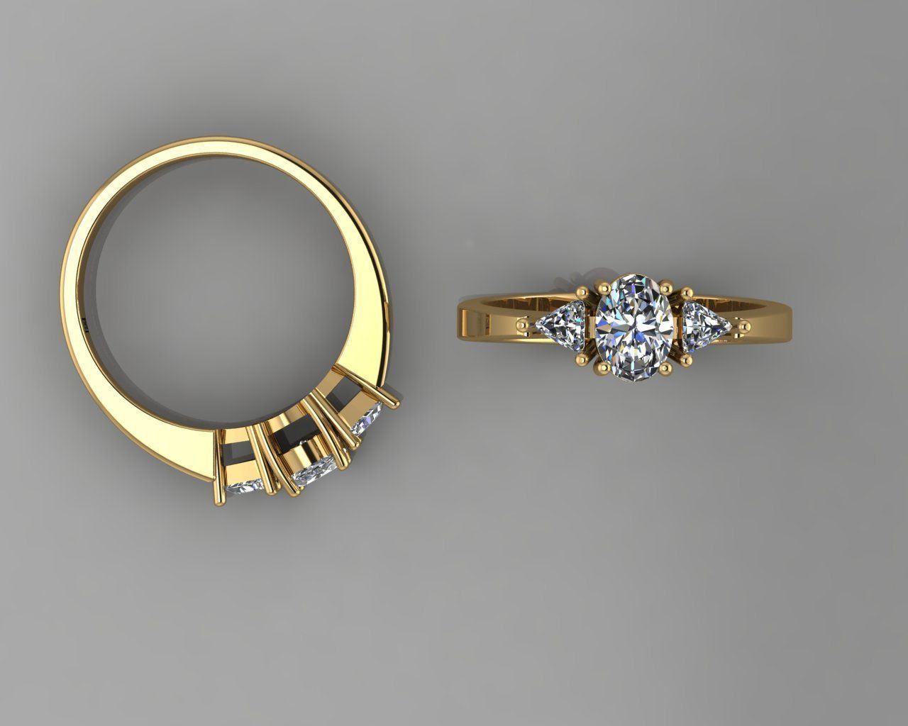 Solitaire ring 3D print model_6
