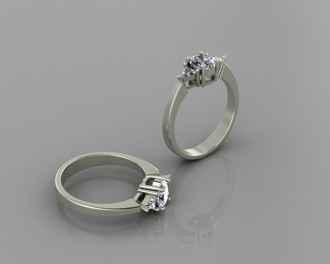Solitaire ring 3D print model_4