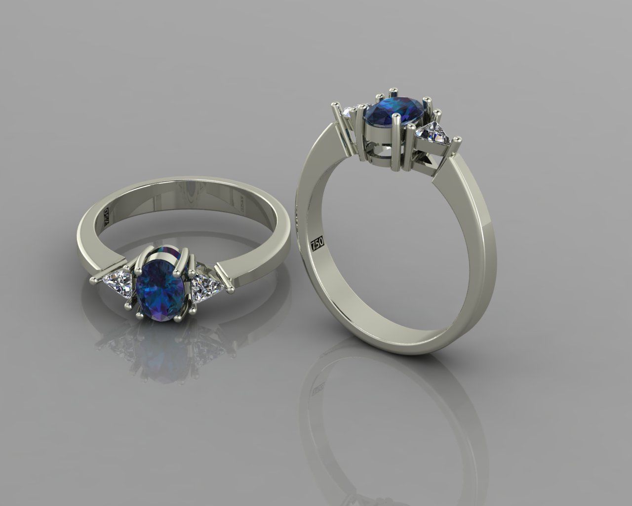 Solitaire ring 3D print model_12