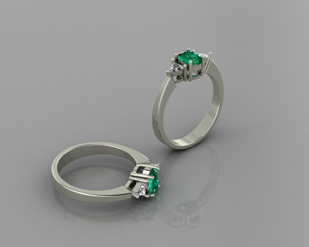 Solitaire ring 3D print model_3