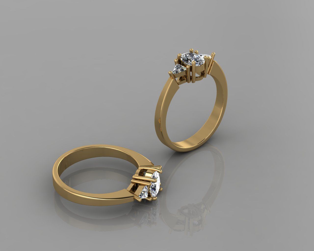 Solitaire ring 3D print model_5