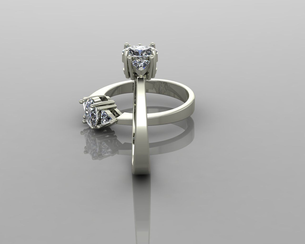 Solitaire ring 3D print model_1