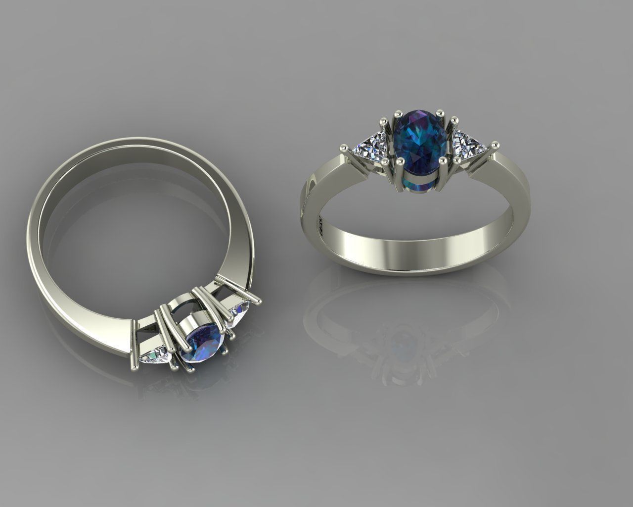 Solitaire ring 3D print model_2