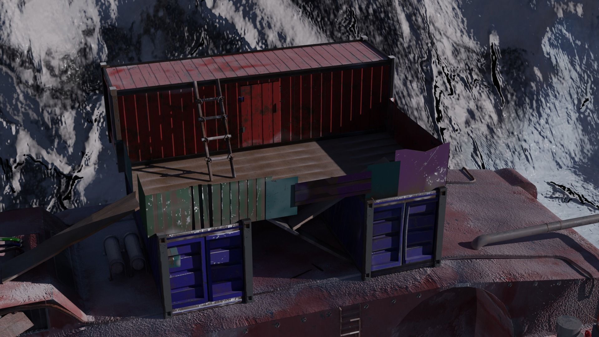 Antarctica ship in snow 3D model_3