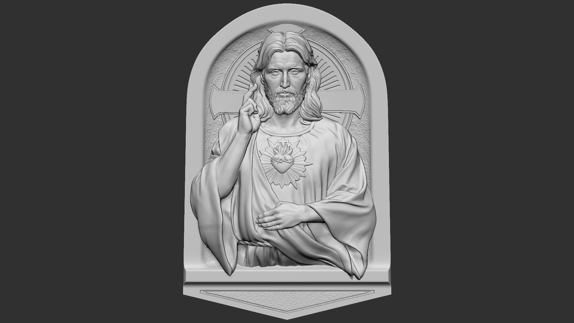 Jesus Relief 01 3D print model_23