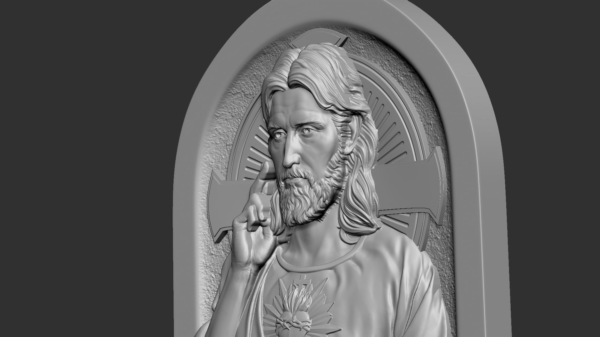 Jesus Relief 01 3D print model_11