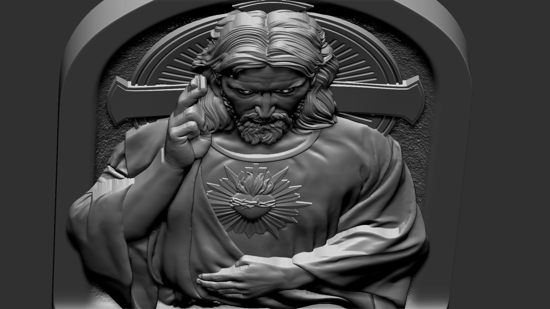 Jesus Relief 01 3D print model_12