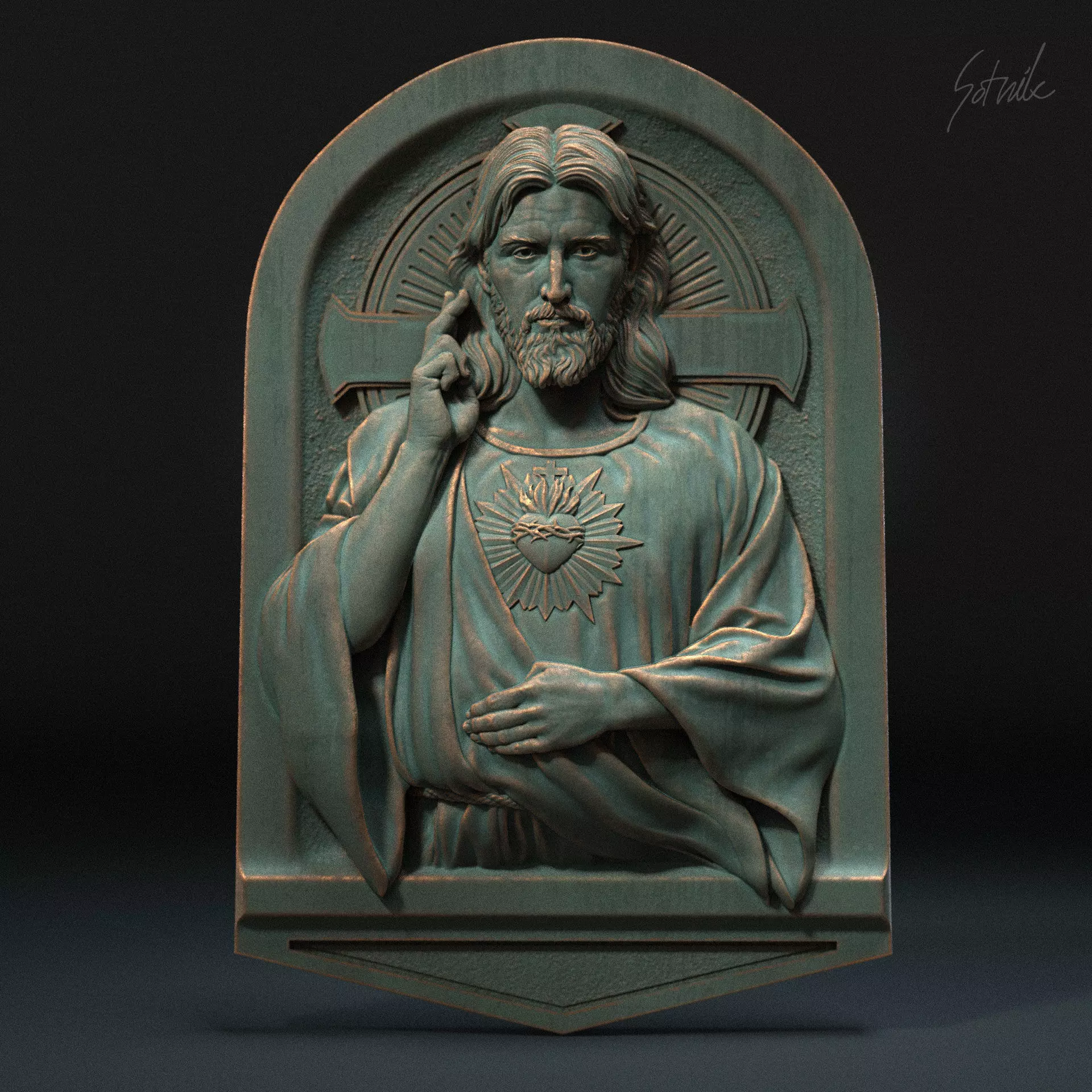 Jesus Relief 01 3D print model_0