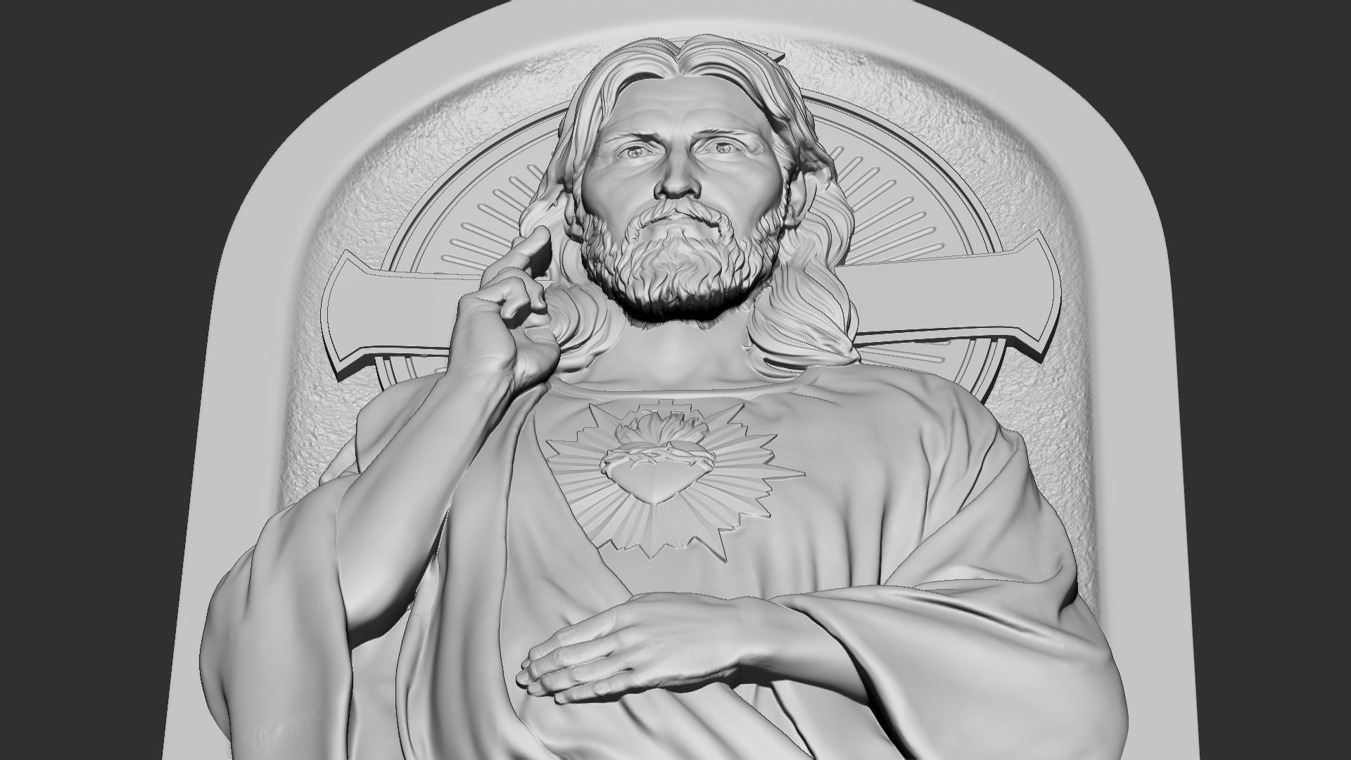 Jesus Relief 01 3D print model_10