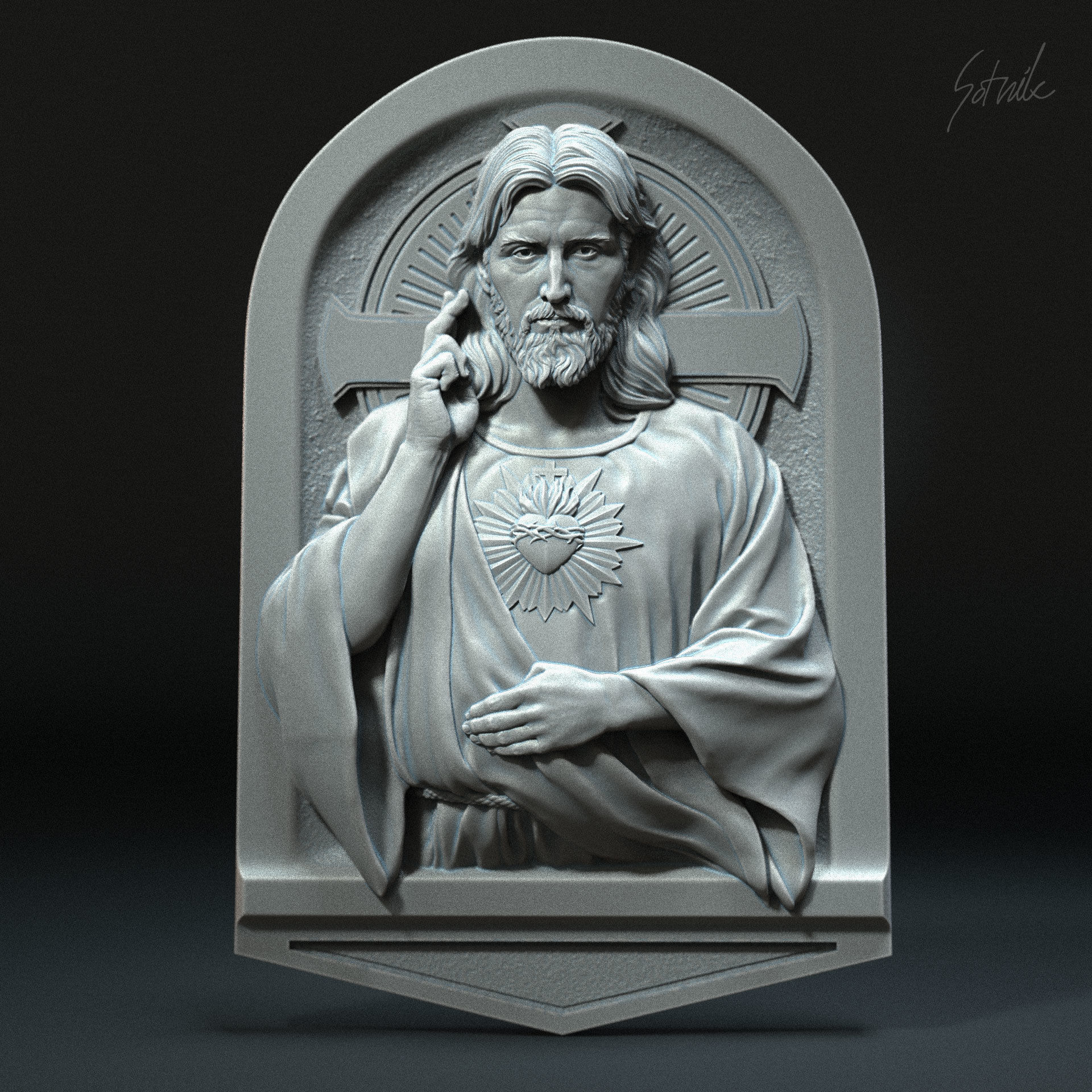 Jesus Relief 01 3D print model_5