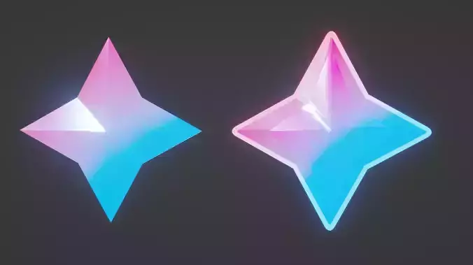Low-Poly 3D Primogem star