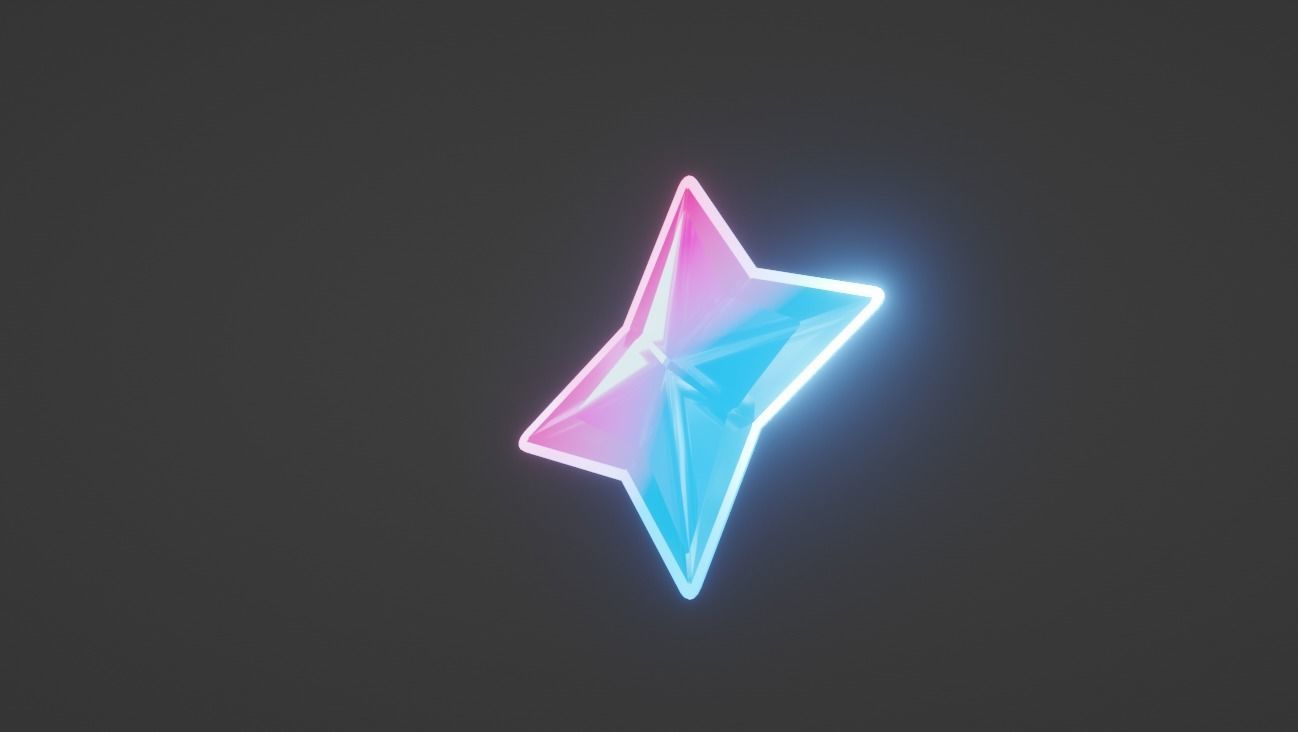 Low-Poly 3D Primogem star Low-poly 3D model_6