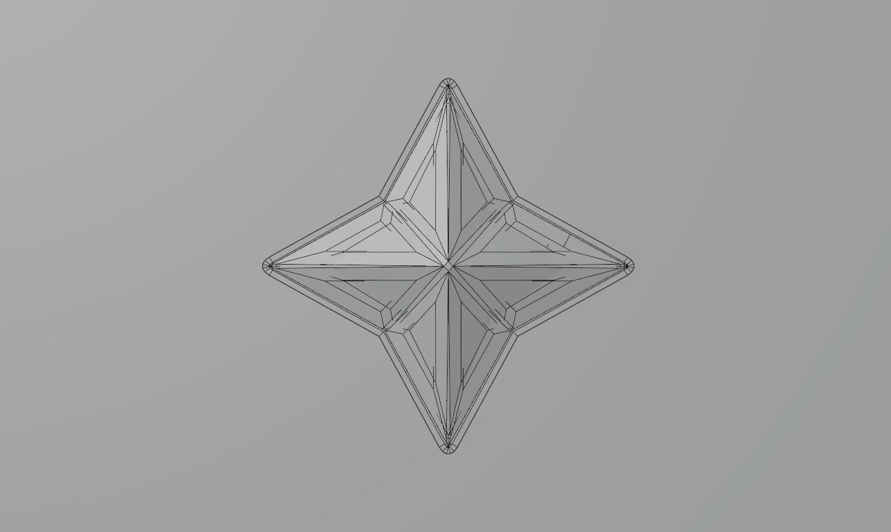Low-Poly 3D Primogem star Low-poly 3D model_3