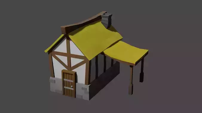 Medieval Farmhouse - Low Poly Free low-poly 3D model