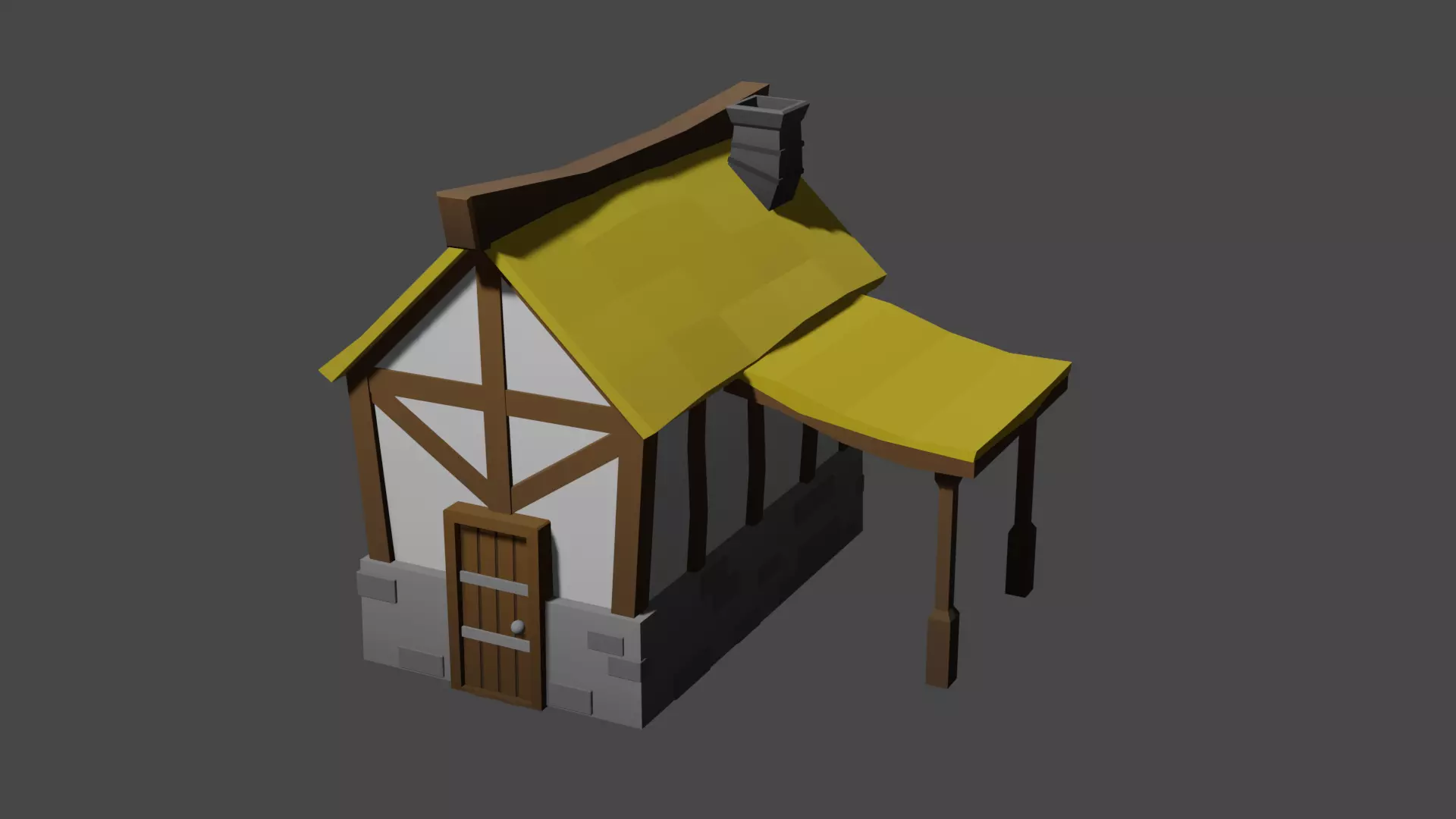 Medieval Farmhouse - Low Poly Free low-poly 3D model_0