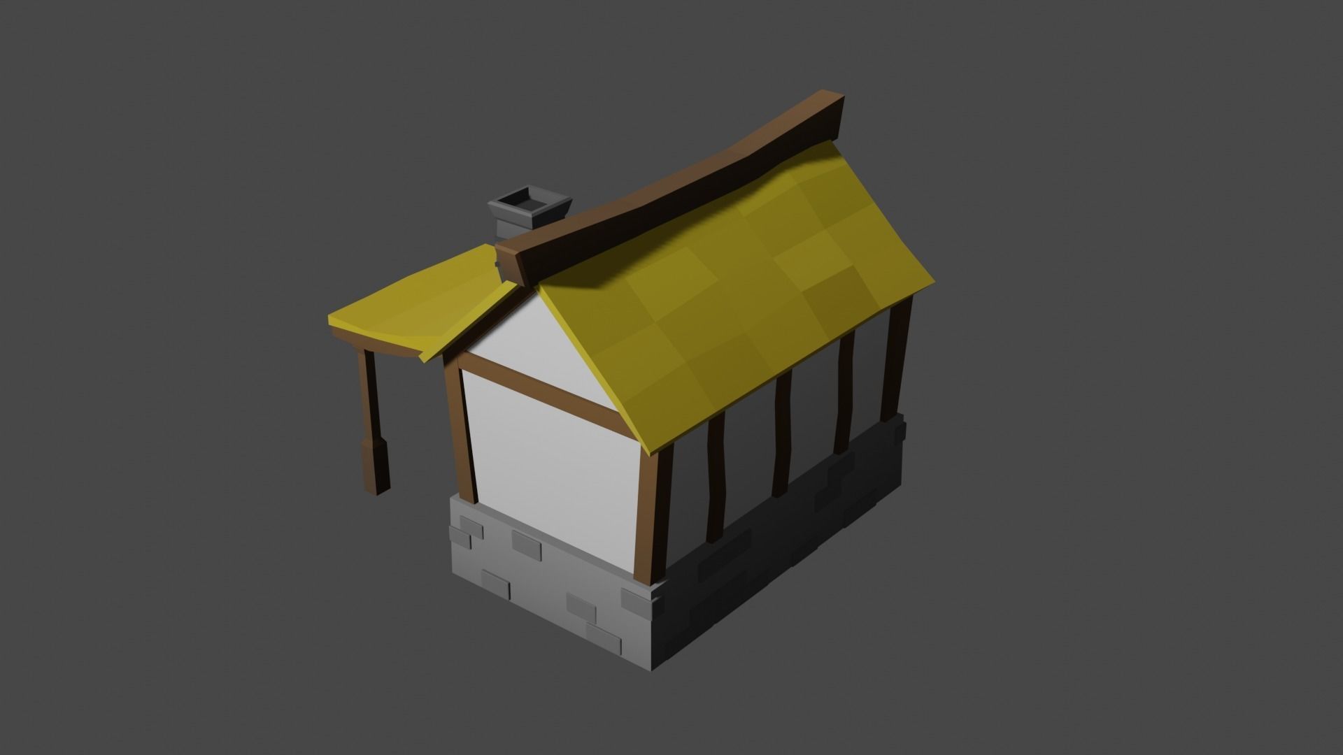 Medieval Farmhouse - Low Poly Free low-poly 3D model_5