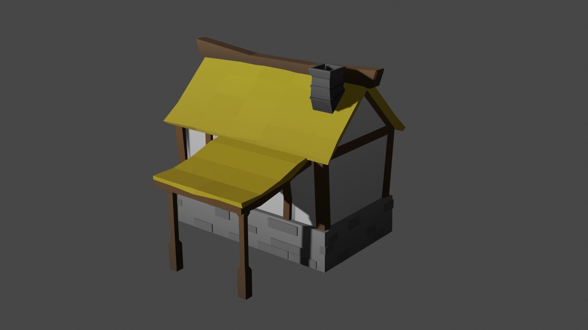 Medieval Farmhouse - Low Poly Free low-poly 3D model_3
