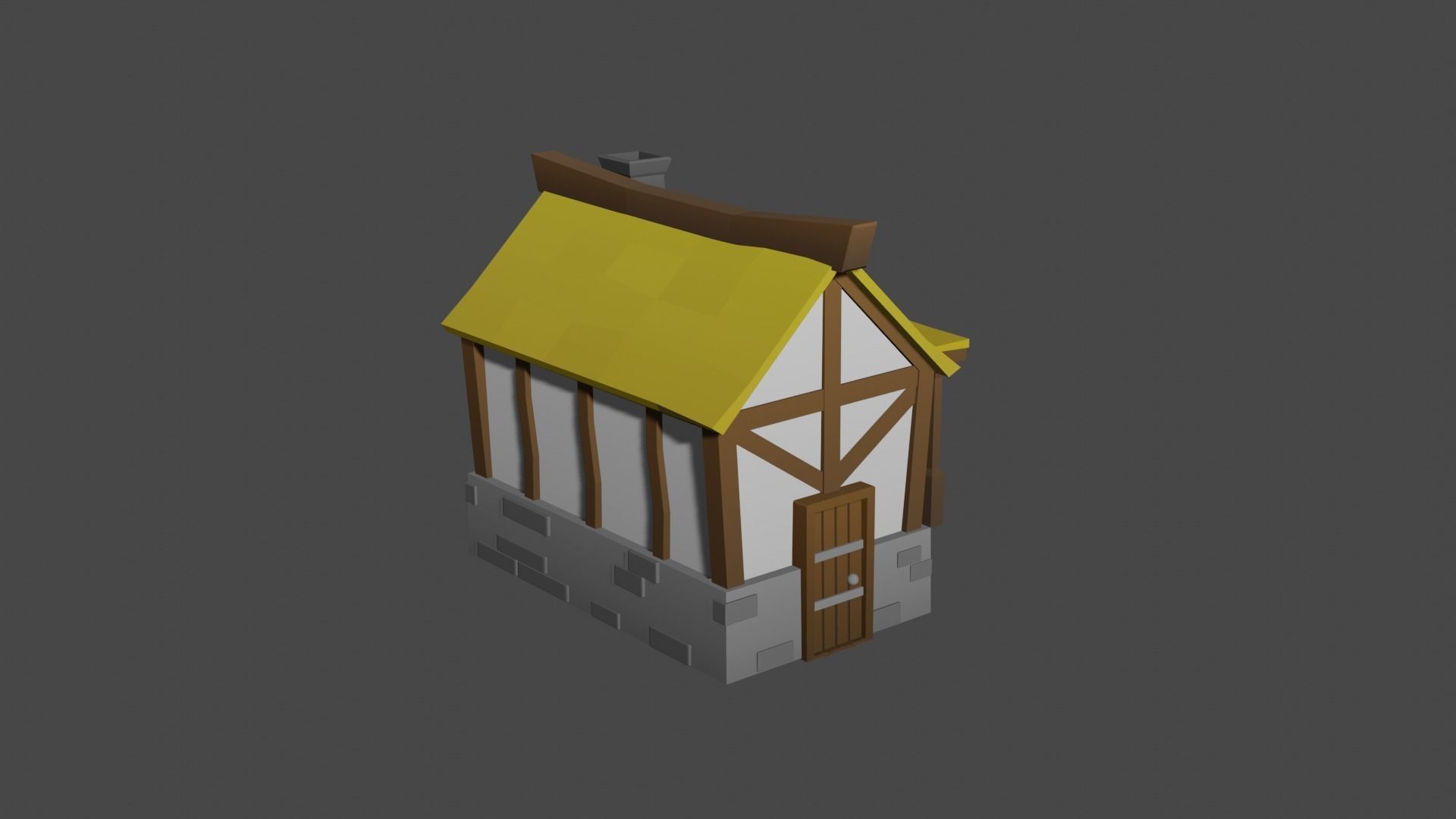 Medieval Farmhouse - Low Poly Free low-poly 3D model_4