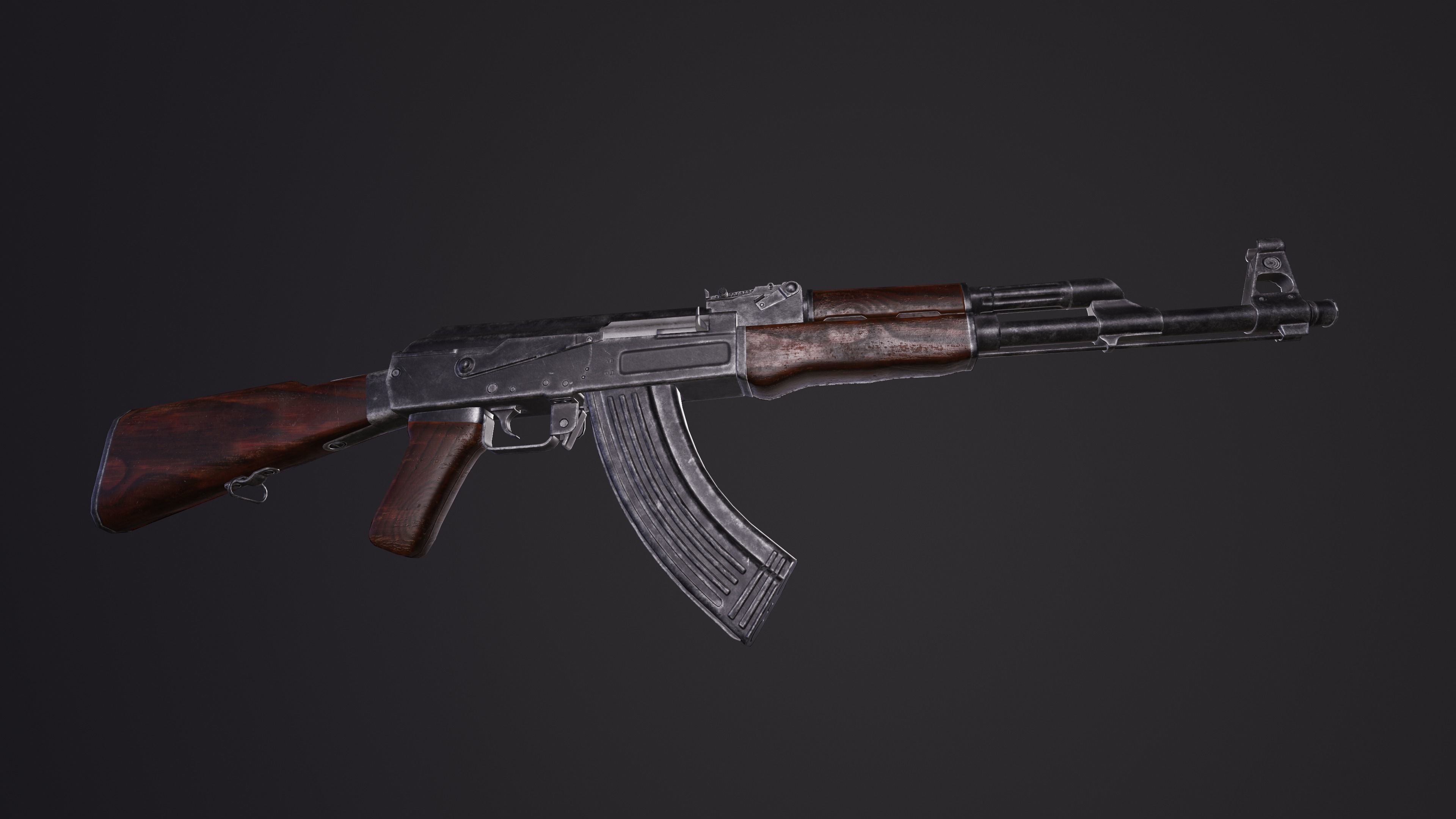 Ak-47 ak - rifle Low-poly 3D model_21