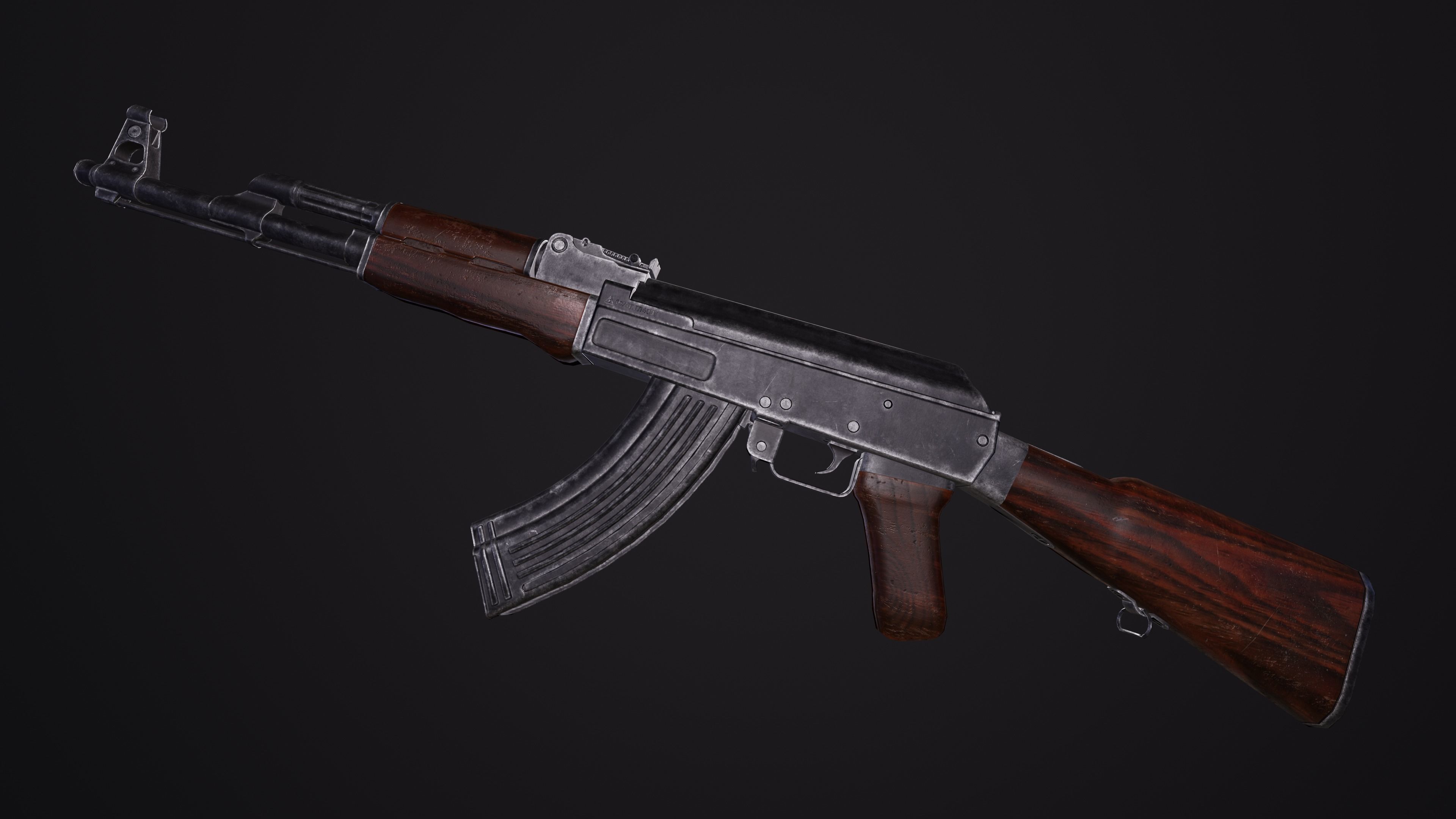 Ak-47 ak - rifle Low-poly 3D model_24