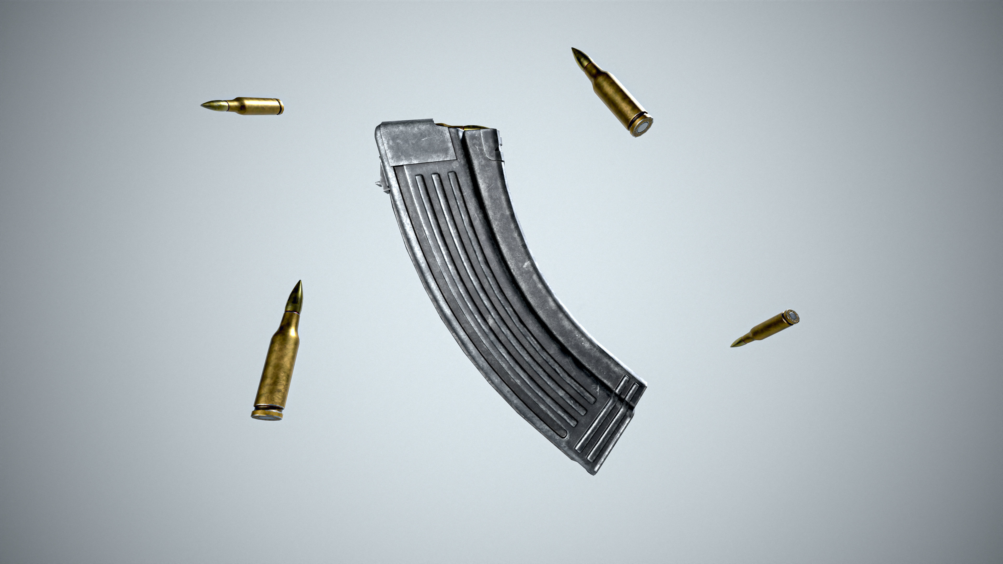 Ak-47 ak - rifle Low-poly 3D model_12