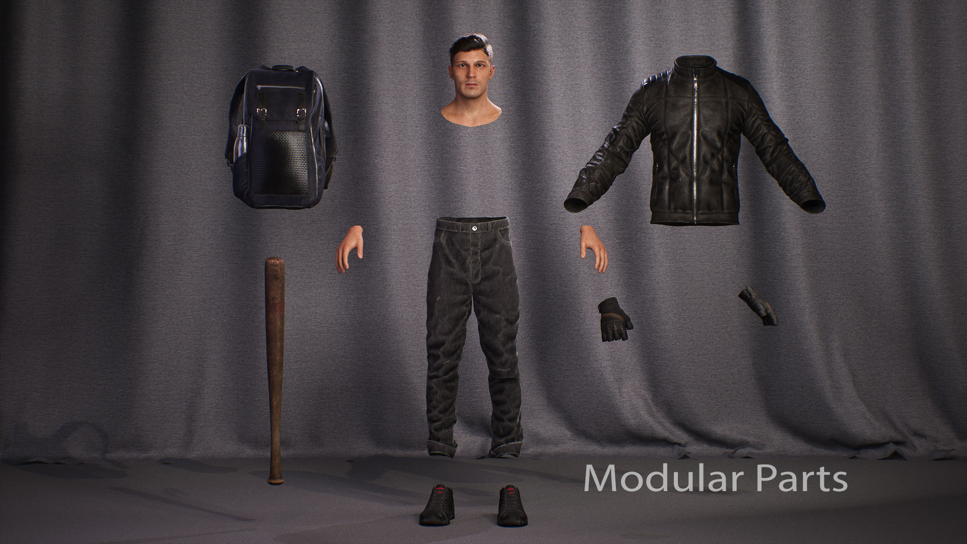 FREE Survival Character Free low-poly 3D model_9
