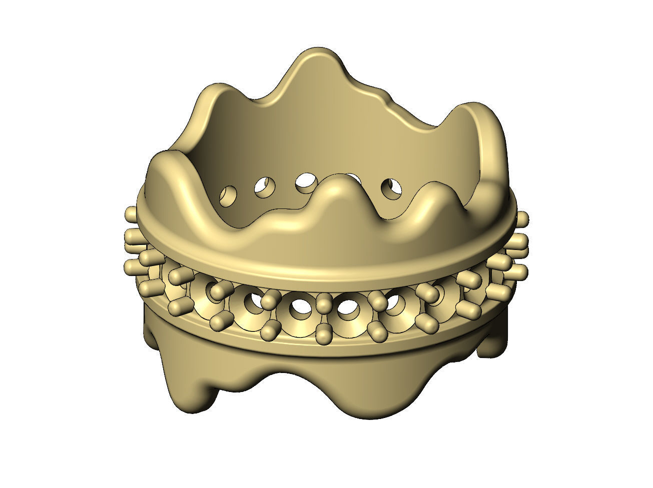 Dripping wide 3mm diamonds eternity band US sizes 7 8 3D print model_10