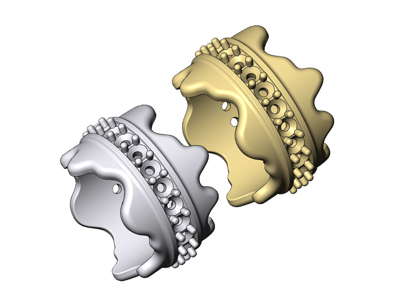 Dripping wide 3mm diamonds eternity band US sizes 7 8 3D print model_5