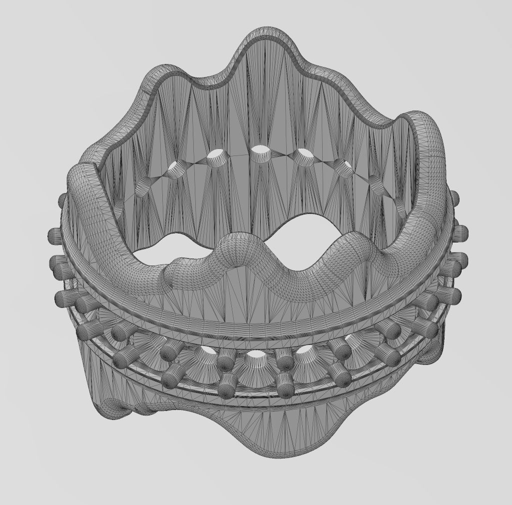 Dripping wide 3mm diamonds eternity band US sizes 7 8 3D print model_15