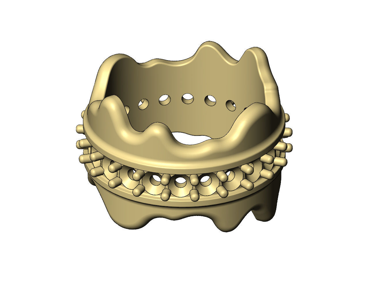 Dripping wide 3mm diamonds eternity band US sizes 7 8 3D print model_7