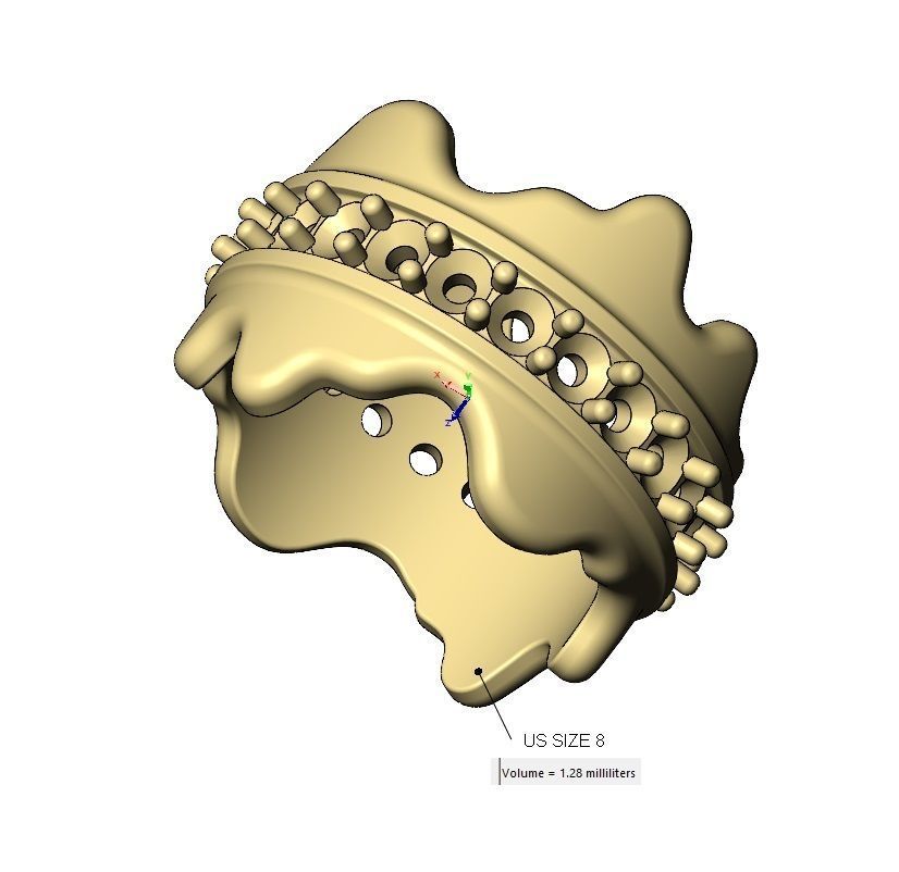 Dripping wide 3mm diamonds eternity band US sizes 7 8 3D print model_12