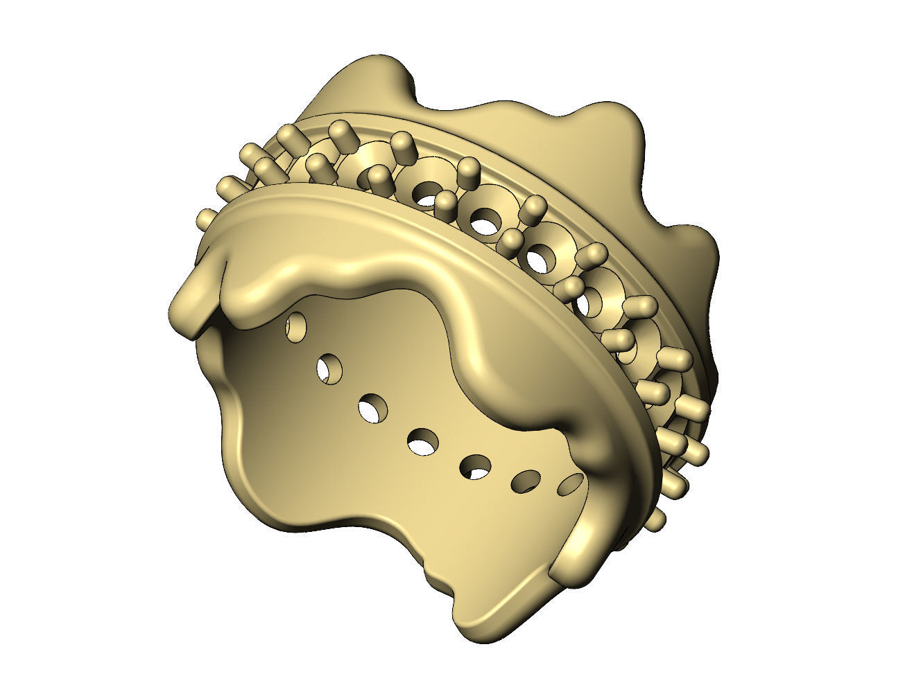 Dripping wide 3mm diamonds eternity band US sizes 7 8 3D print model_6