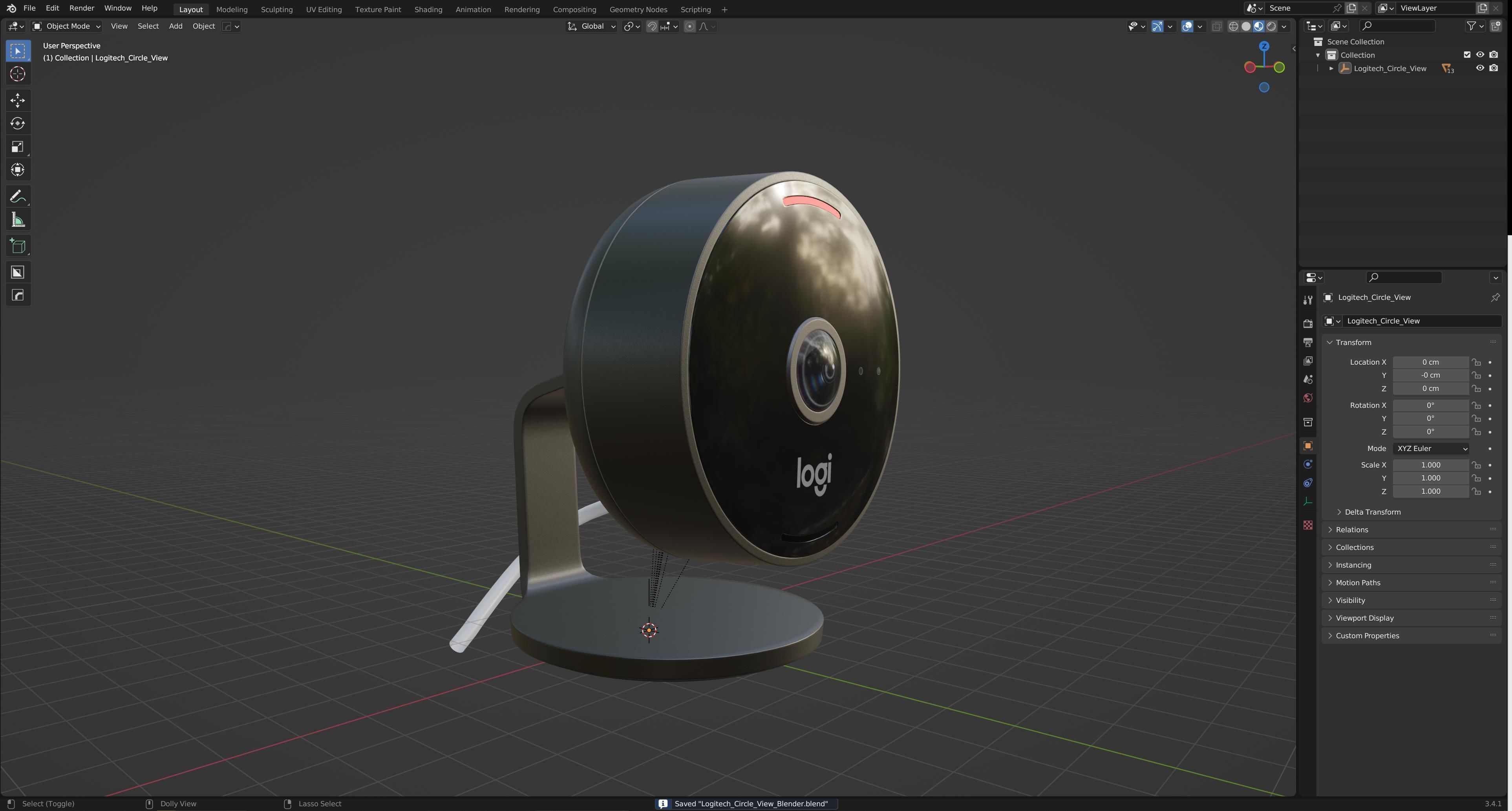 Logitech Circle View Security Camera 3D model_10